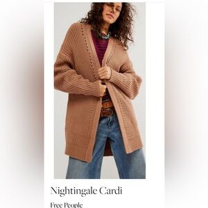 NWT free people Nightingale Cardi xs